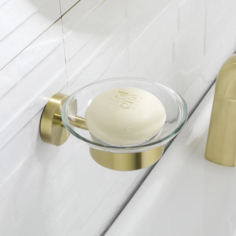 Bathroom Hardware Towel Bar Hook Soap Holder Chrome Polished Towel Rack Shelf Paper Holder Toilet Brush Bathroom Accessories