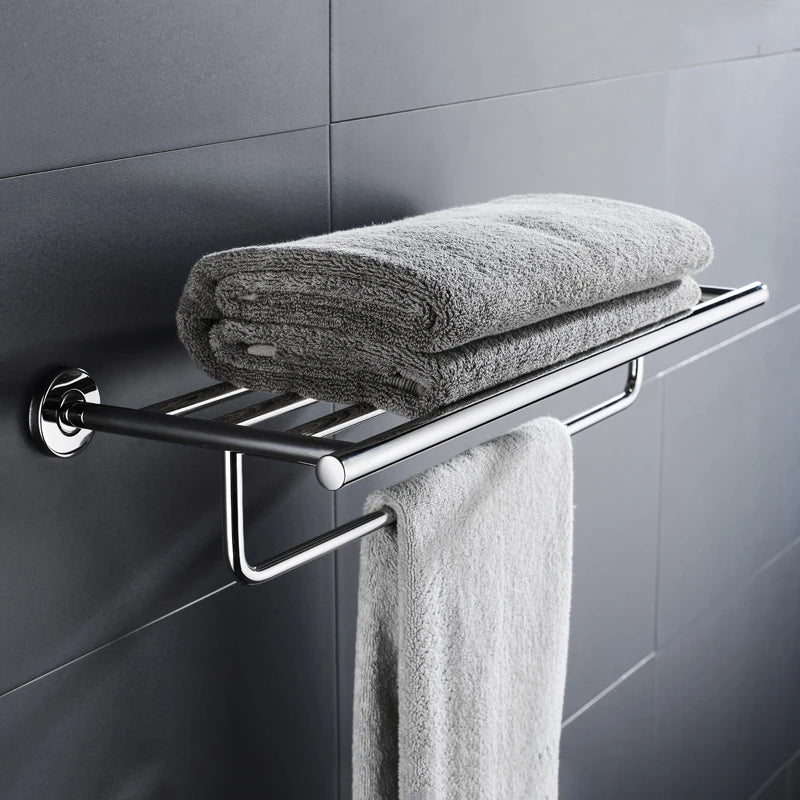 Bathroom Hardware Towel Bar Hook Soap Holder Chrome Polished Towel Rack Shelf Paper Holder Toilet Brush Bathroom Accessories
