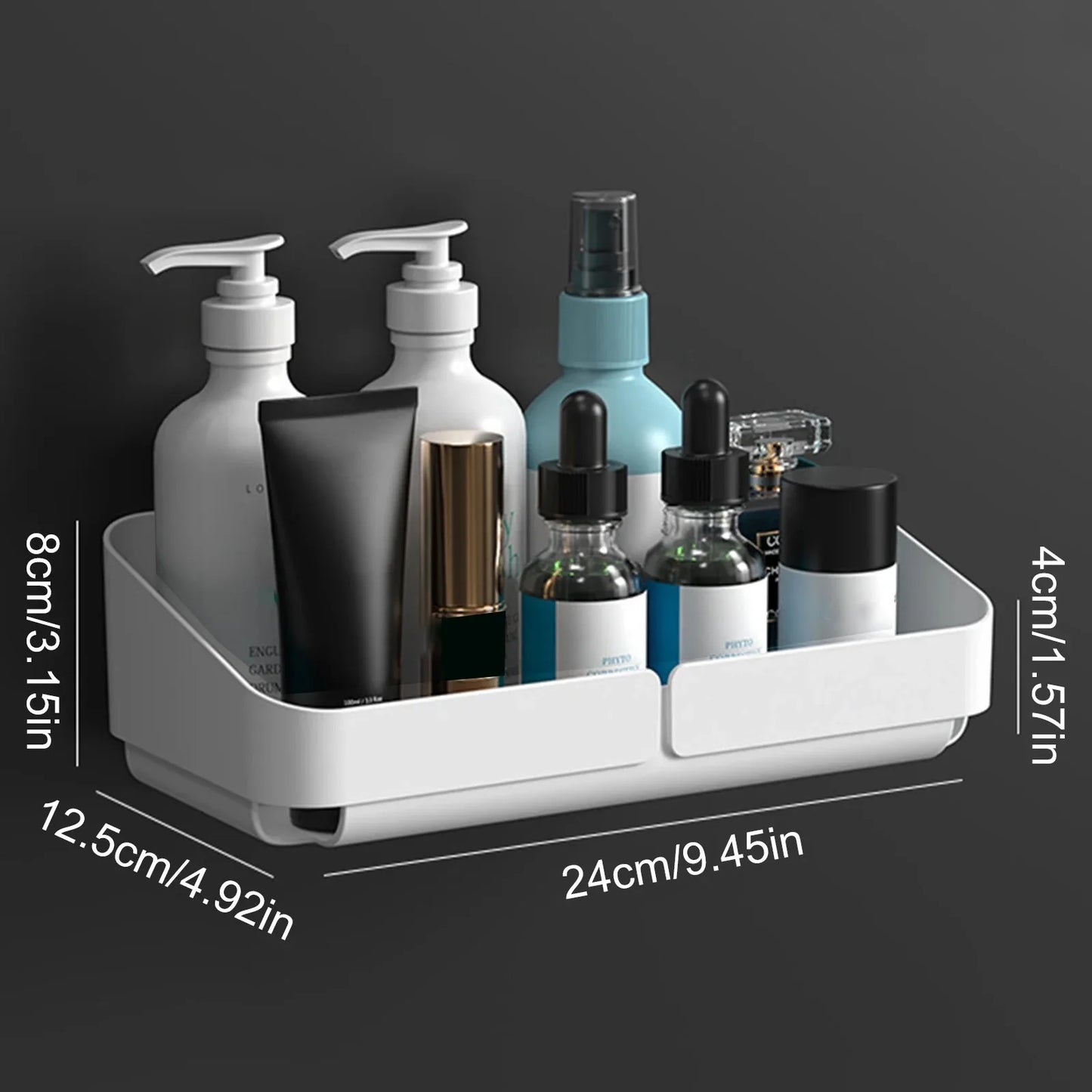 Bathroom Kitchen Convenience Rack Shelf Makeup Storage Organizer Cosmetics Shampoo Rack Shower Shelf Wall Spice No Drilling