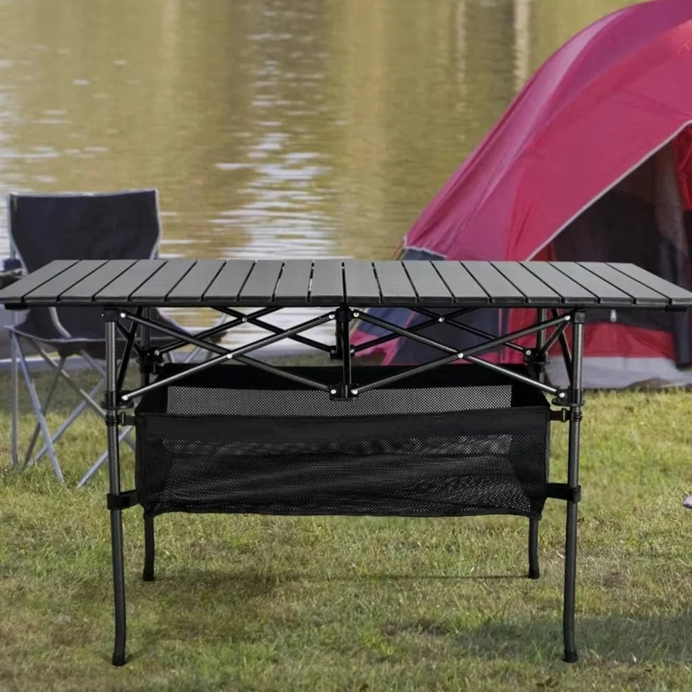 Outdoor Folding Long Table Tourist Portable Storage Egg Roll Table Camping Desk Barbecue Easy To Install Picnic Outdoor Tables