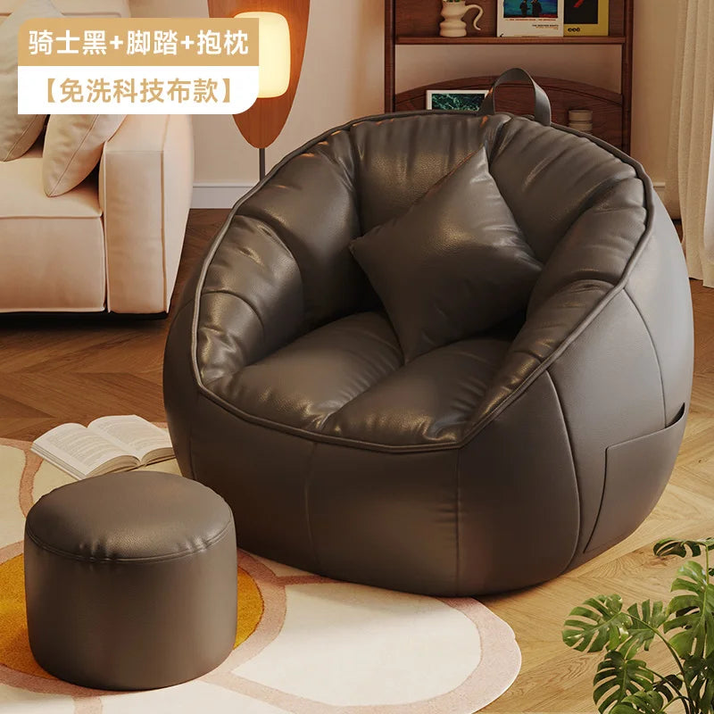 Seat Puff Sofas For Living Room Bean Bag Furniture Single Sofa Pure Cotton And Linen Material Puffs Asiento Lightweight Portable
