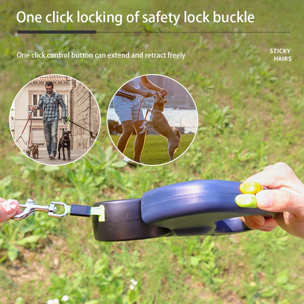 Dual Retractable Pet Dog Safe Rope With Led Lights Wear Lightweight Adjustables Cat Dog Walk Running Leads Pet Accessories