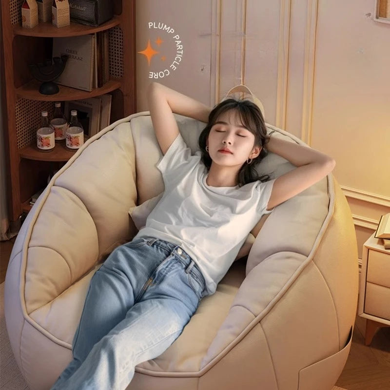 Seat Puff Sofas For Living Room Bean Bag Furniture Single Sofa Pure Cotton And Linen Material Puffs Asiento Lightweight Portable