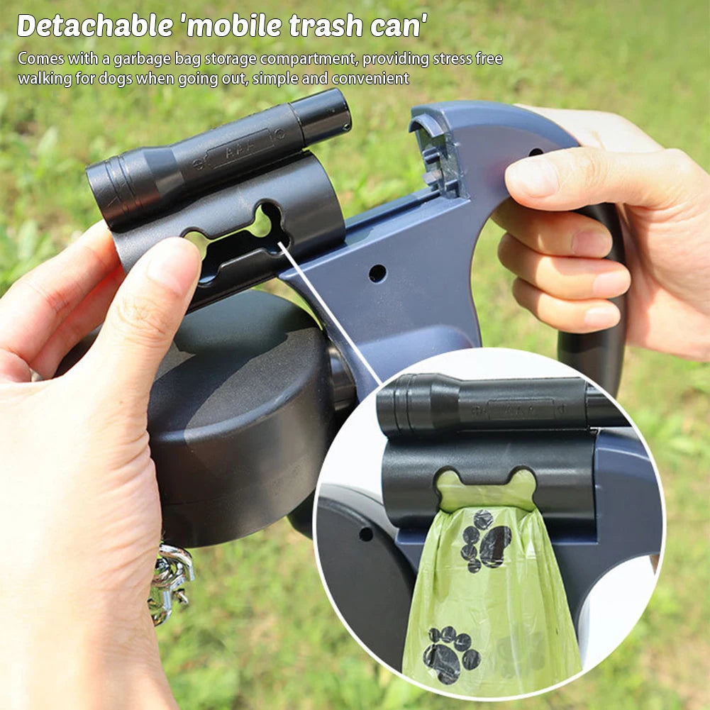 Dual Retractable Pet Dog Safe Rope With Led Lights Wear Lightweight Adjustables Cat Dog Walk Running Leads Pet Accessories