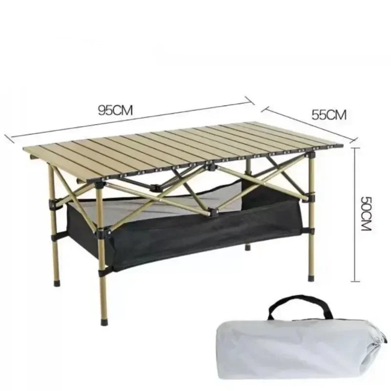 Outdoor Folding Long Table Tourist Portable Storage Egg Roll Table Camping Desk Barbecue Easy To Install Picnic Outdoor Tables