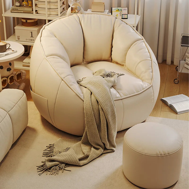 Seat Puff Sofas For Living Room Bean Bag Furniture Single Sofa Pure Cotton And Linen Material Puffs Asiento Lightweight Portable