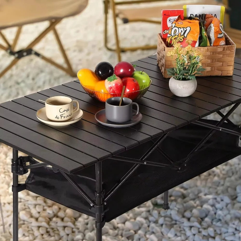 Outdoor Folding Long Table Tourist Portable Storage Egg Roll Table Camping Desk Barbecue Easy To Install Picnic Outdoor Tables