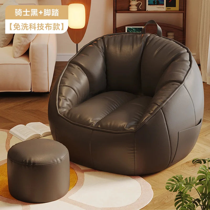 Seat Puff Sofas For Living Room Bean Bag Furniture Single Sofa Pure Cotton And Linen Material Puffs Asiento Lightweight Portable