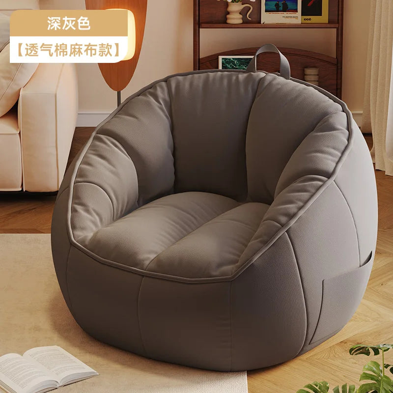 Seat Puff Sofas For Living Room Bean Bag Furniture Single Sofa Pure Cotton And Linen Material Puffs Asiento Lightweight Portable