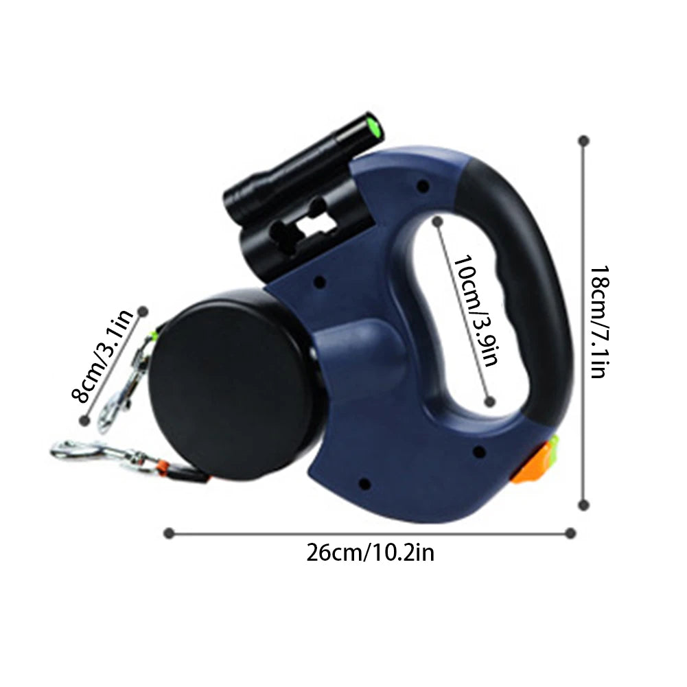 Dual Retractable Pet Dog Safe Rope With Led Lights Wear Lightweight Adjustables Cat Dog Walk Running Leads Pet Accessories