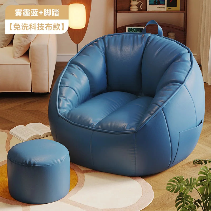 Seat Puff Sofas For Living Room Bean Bag Furniture Single Sofa Pure Cotton And Linen Material Puffs Asiento Lightweight Portable