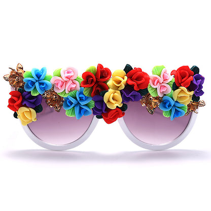 Large Frame Fashion Sunglasses With Hand-applied