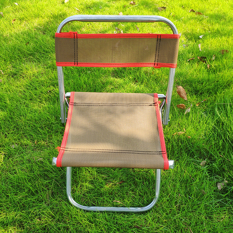 Folding Stool Portable Mini Metal Pony Adult Leisure Outdoor Fishing Small Chair Train Backrest