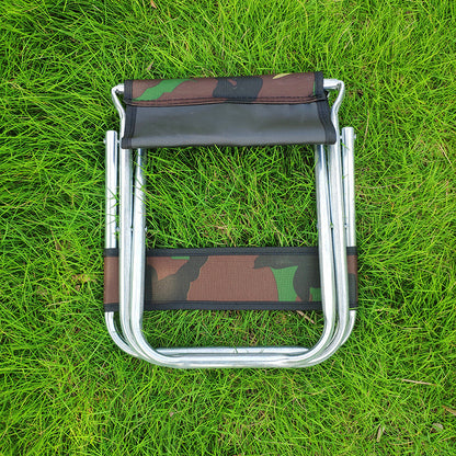 Folding Stool Portable Mini Metal Pony Adult Leisure Outdoor Fishing Small Chair Train Backrest