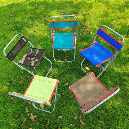 Folding Stool Portable Mini Metal Pony Adult Leisure Outdoor Fishing Small Chair Train Backrest