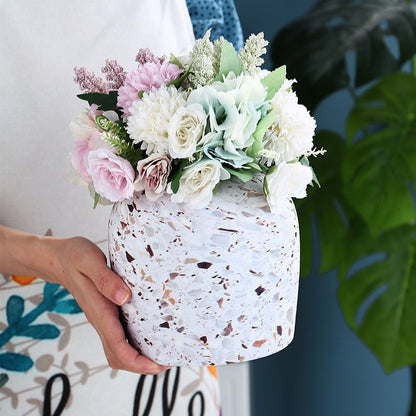 Ceramic Vase Dry Flower Arrangement In Living Room