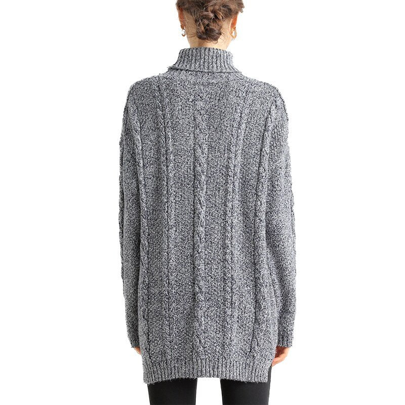 Mid-length turtleneck sweater dress