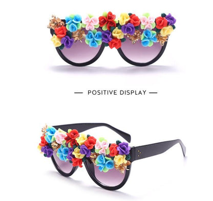 Large Frame Fashion Sunglasses With Hand-applied