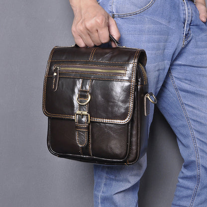 Mens Fashion Casual Multifunctional Leather Shoulder Crossbody Bag