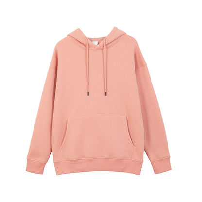 Plus Fleece Loose Trendy Brand Men's And Women's Solid Color Thickened Hooded Sweater Men