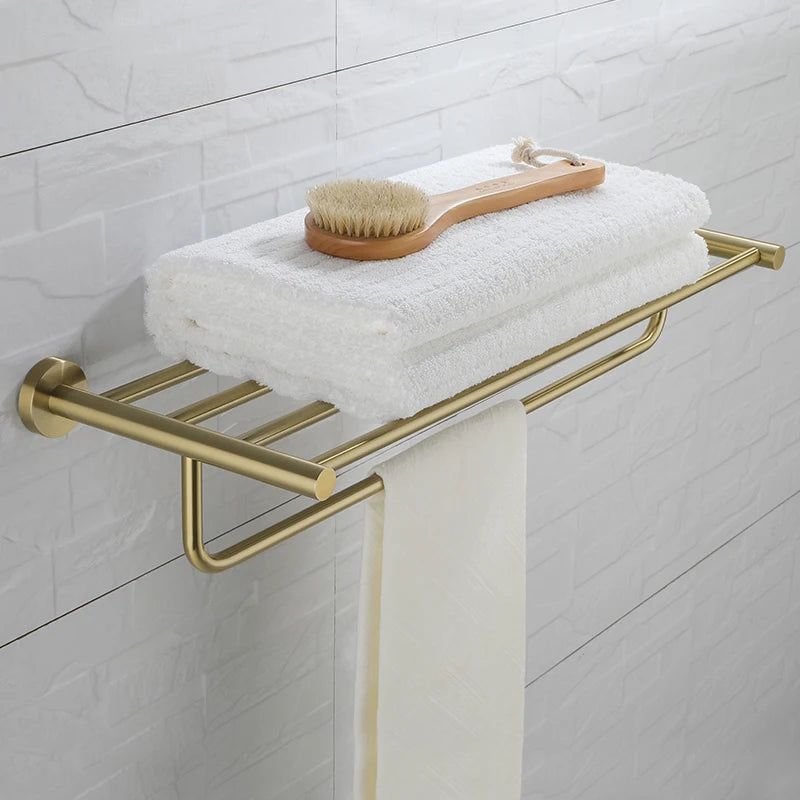 Bathroom Hardware Towel Bar Hook Soap Holder Chrome Polished Towel Rack Shelf Paper Holder Toilet Brush Bathroom Accessories