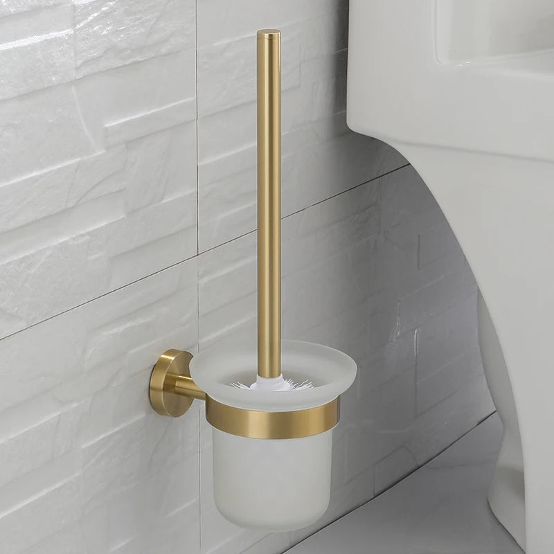 Bathroom Hardware Towel Bar Hook Soap Holder Chrome Polished Towel Rack Shelf Paper Holder Toilet Brush Bathroom Accessories