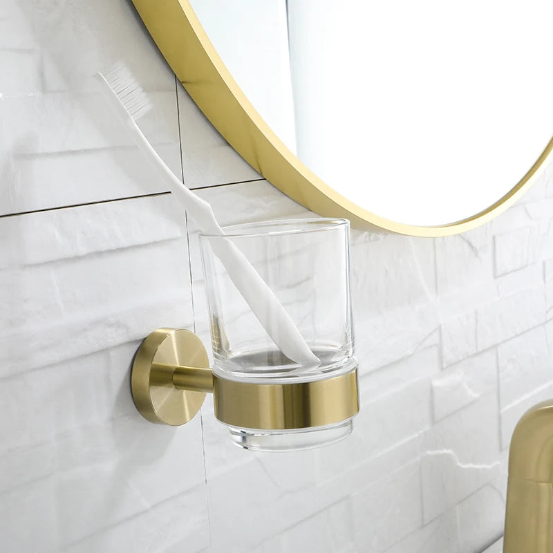 Bathroom Hardware Towel Bar Hook Soap Holder Chrome Polished Towel Rack Shelf Paper Holder Toilet Brush Bathroom Accessories
