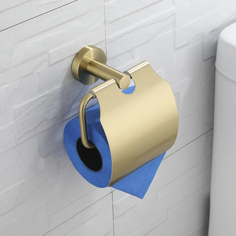 Bathroom Hardware Towel Bar Hook Soap Holder Chrome Polished Towel Rack Shelf Paper Holder Toilet Brush Bathroom Accessories