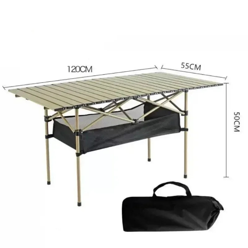 Outdoor Folding Long Table Tourist Portable Storage Egg Roll Table Camping Desk Barbecue Easy To Install  Picnic Outdoor Tables