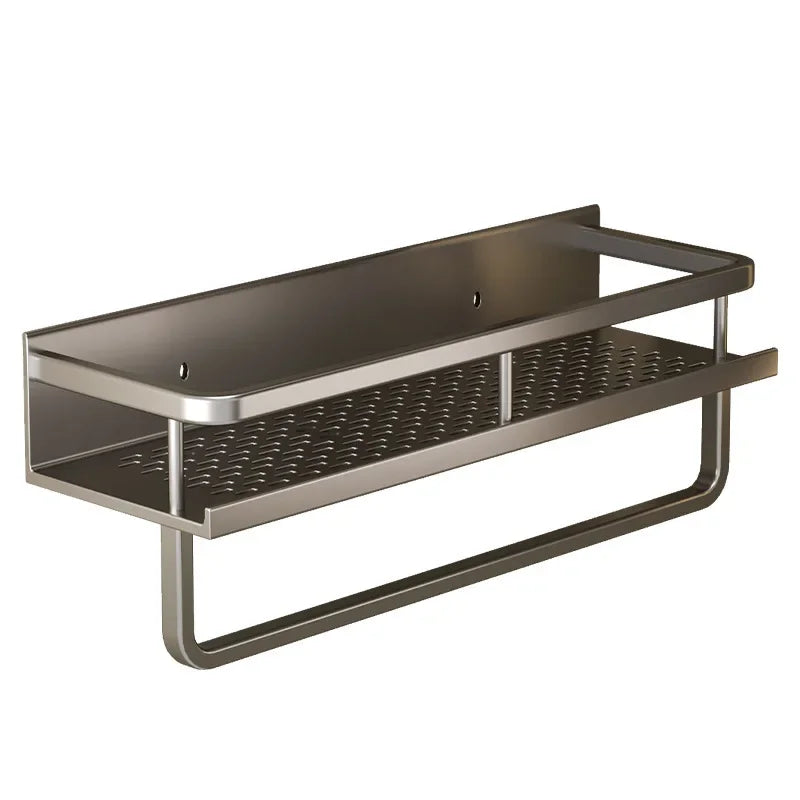 Bathroom storage rack, non perforated washbasin, hand washing and shower area, shower gel wall storage rack