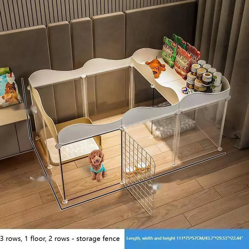 Household Pet Dog Fence House  Kennel Indoor Small Dog Teddy Bear Fence Isolation Door With Toilet Area  Cage
