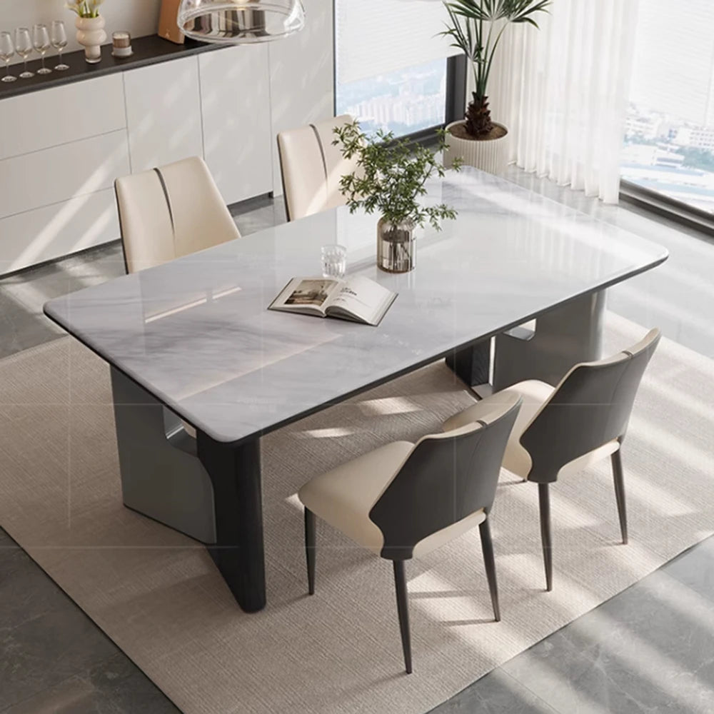 Nordic Rectangle Dining Table 8 People Luxury Design ornament Dining Table Living Waterproof mesa comedor Home decoration