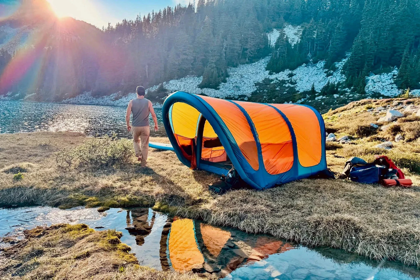 Inflatable Floating Tent Outdoor Camping Inflatable Mattress Tent Outdoor Luxury Automatic Tente Camping Inflatable