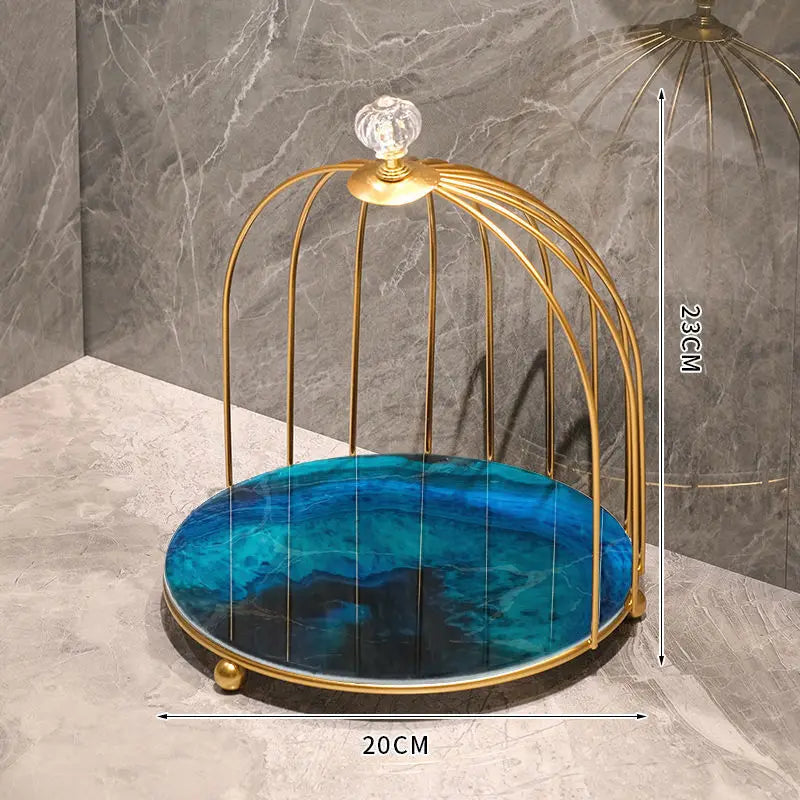 Bathroom birdcage storage rack washbasin dressing table desktop storage box cosmetics and skincare products storage rack  shelf