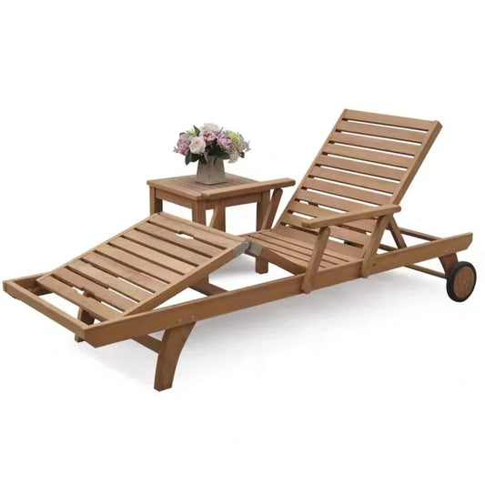Outdoor Garden Teak Wood Patio Furniture Sun Lounge