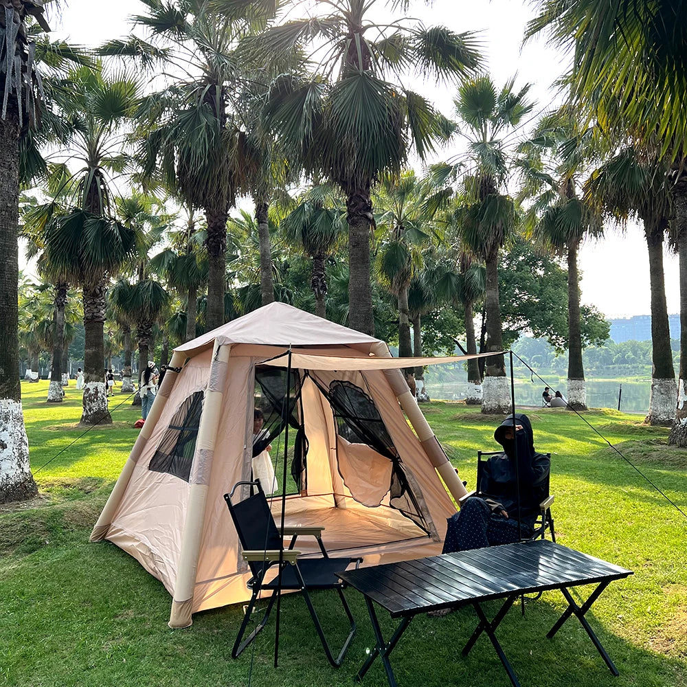 Large Air Tent 5-8 Person Camping Park Tent Family Hiking Trip Suitable Portable Shelter with Inflatable Frame