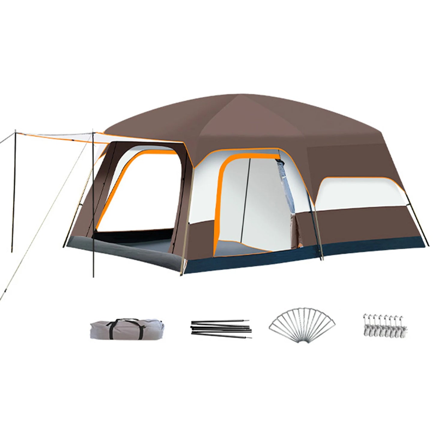 Luxury Tents For Camping Large Family Tent With Rooms 4-12 People Waterproof Two-Bedroom And One-living Room Design