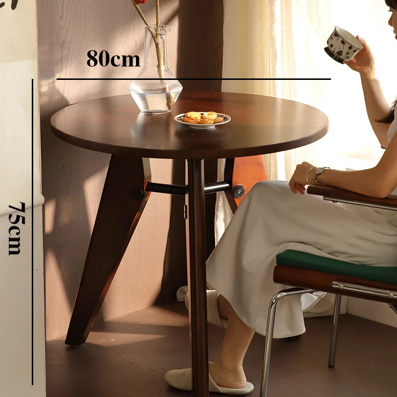 Solid Wood Dining Table Dining Room Round Table Modern Nordic Individual Movable Tables Living Room Home Furniture Tables To Eat
