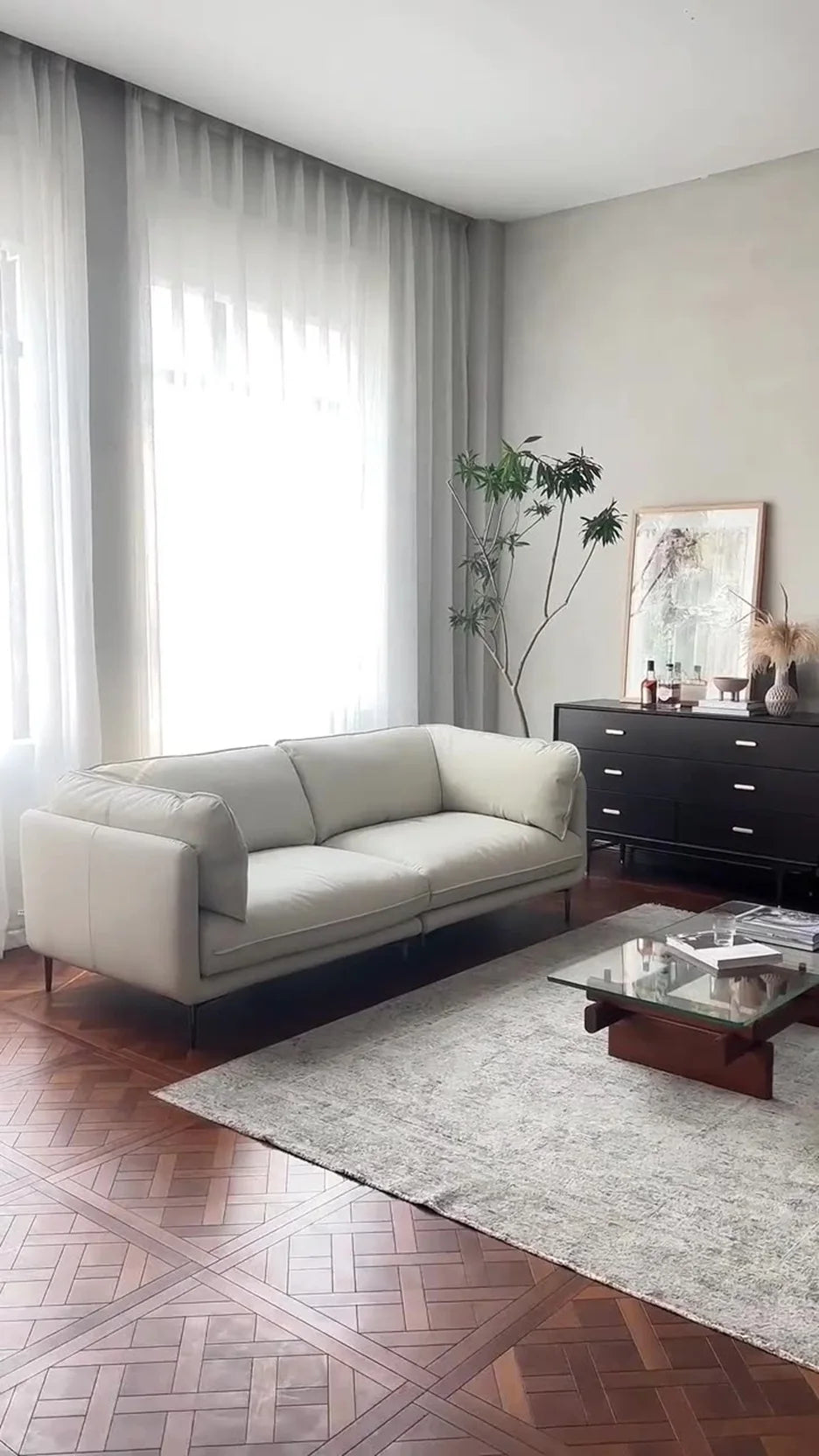 Light luxury living room small bedroom apartment rental clothing store reception lounge double three person fabric sofa