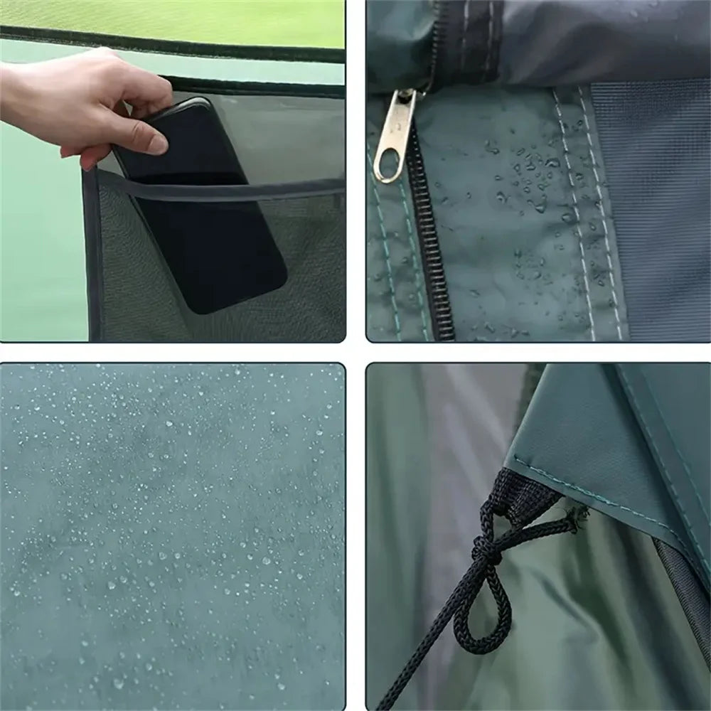 A pop-up tent, outdoor tent, camping tent, oval tent, waterproof and sun-proof travel tent, suitable for camping hiking trips