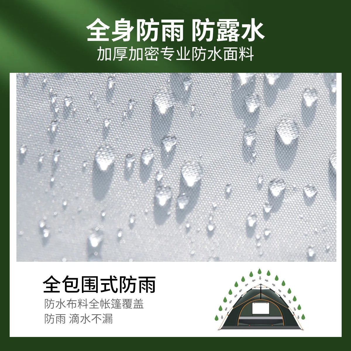 Outdoor Tent For 3-4 People Sun And Rain Protection Camping Equipment Portable No Need To Build