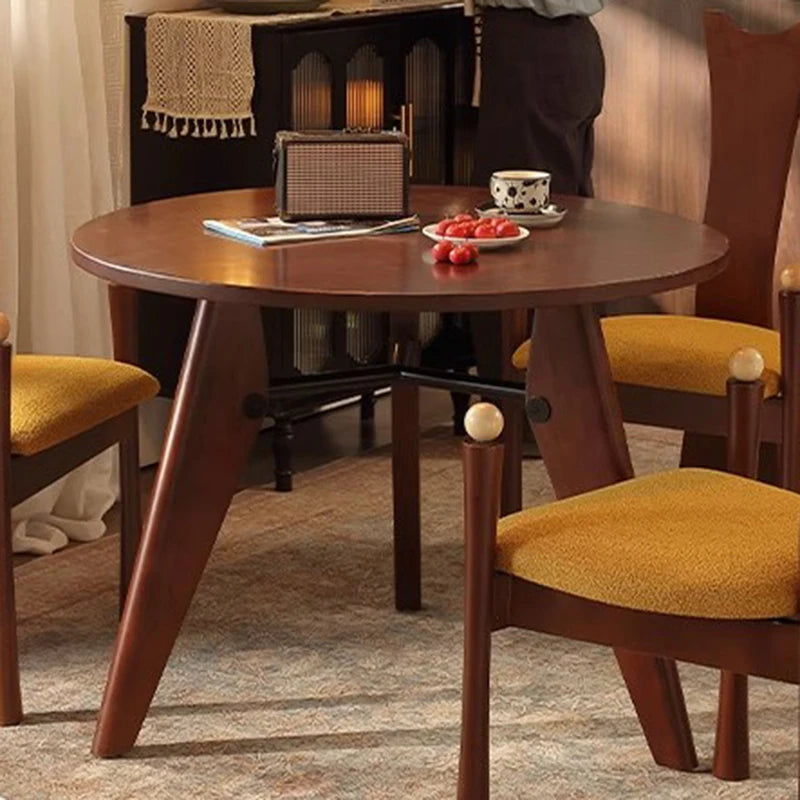 Solid Wood Dining Table Dining Room Round Table Modern Nordic Individual Movable Tables Living Room Home Furniture Tables To Eat