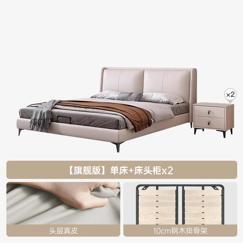 Bedroom Aesthetic Bed Modern Luxury King Lounge Bed Two Persons Sleeping Muebles Para Dormitorio Home Furniture Decoration