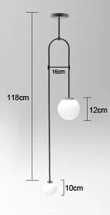 Nordic Bedroom Bedside LED Pendant Lamp Bar Simple Living Room Background Glass Ball Chandeliers Lighting