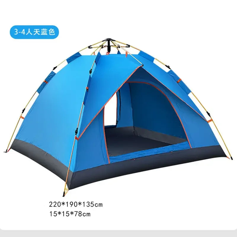 Outdoor Tent For 3-4 People Sun And Rain Protection Camping Equipment Portable No Need To Build