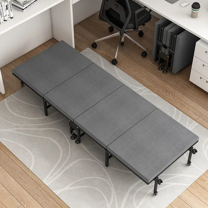 Four fold bed office nap bed nap tool factory directly operated office nap bed carrying wheeled marching bed
