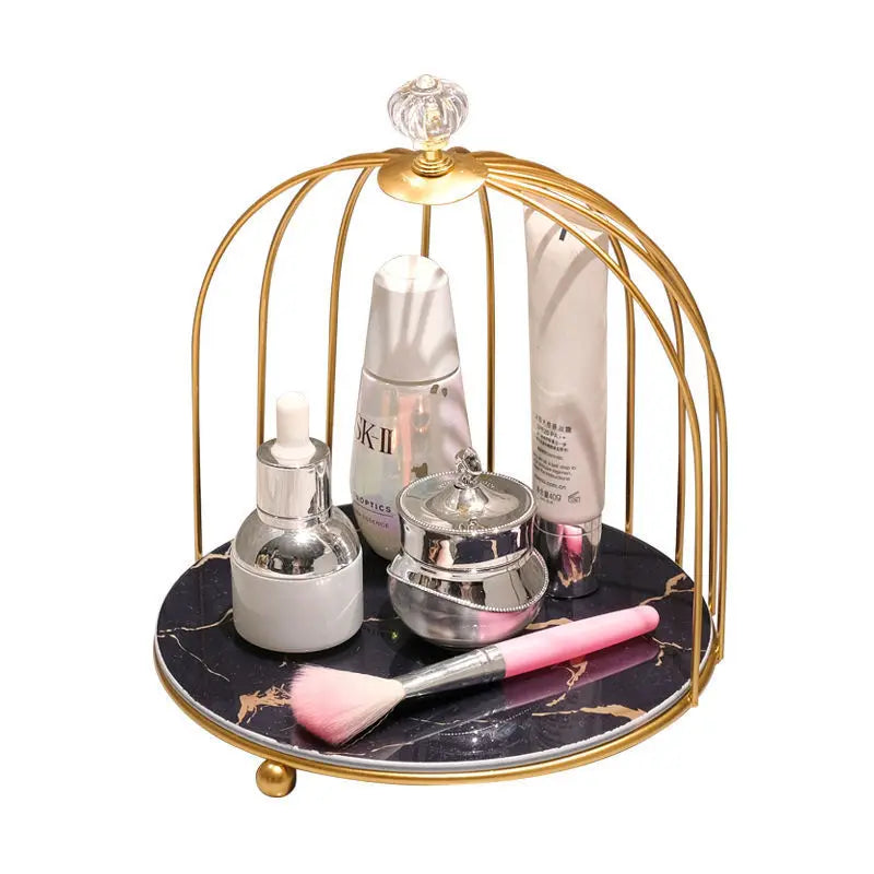 Bathroom birdcage storage rack washbasin dressing table desktop storage box cosmetics and skincare products storage rack  shelf
