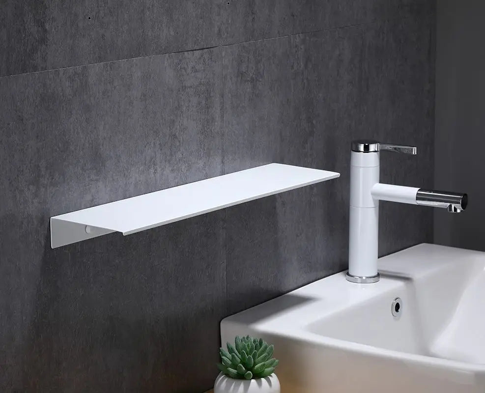 Bathroom Storage Rack Shampoo Wall Shelves Floating Matt Kitchen Mirror Metal Shower Organizer Bathroom Home Accessories
