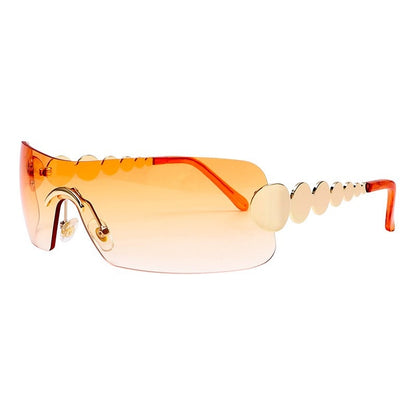 One Piece Rimless Outdoor Sunscreen Sunglasses Concave Styling