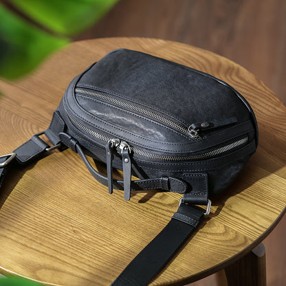 Mens Retro Casual Leather Shoulder Crossbody Bag